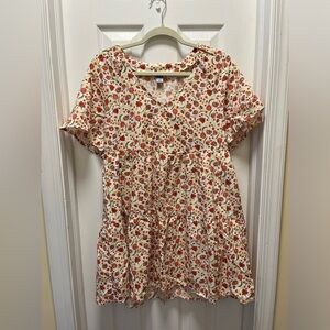 Old Navy V Neck Baby Doll Mini Swing Dress, Size Petite Medium NWT
